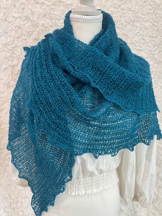 Accessories - Hand-Knit Teal Lace Shawl - Women Accessories - Scarf, beautiful!!!
